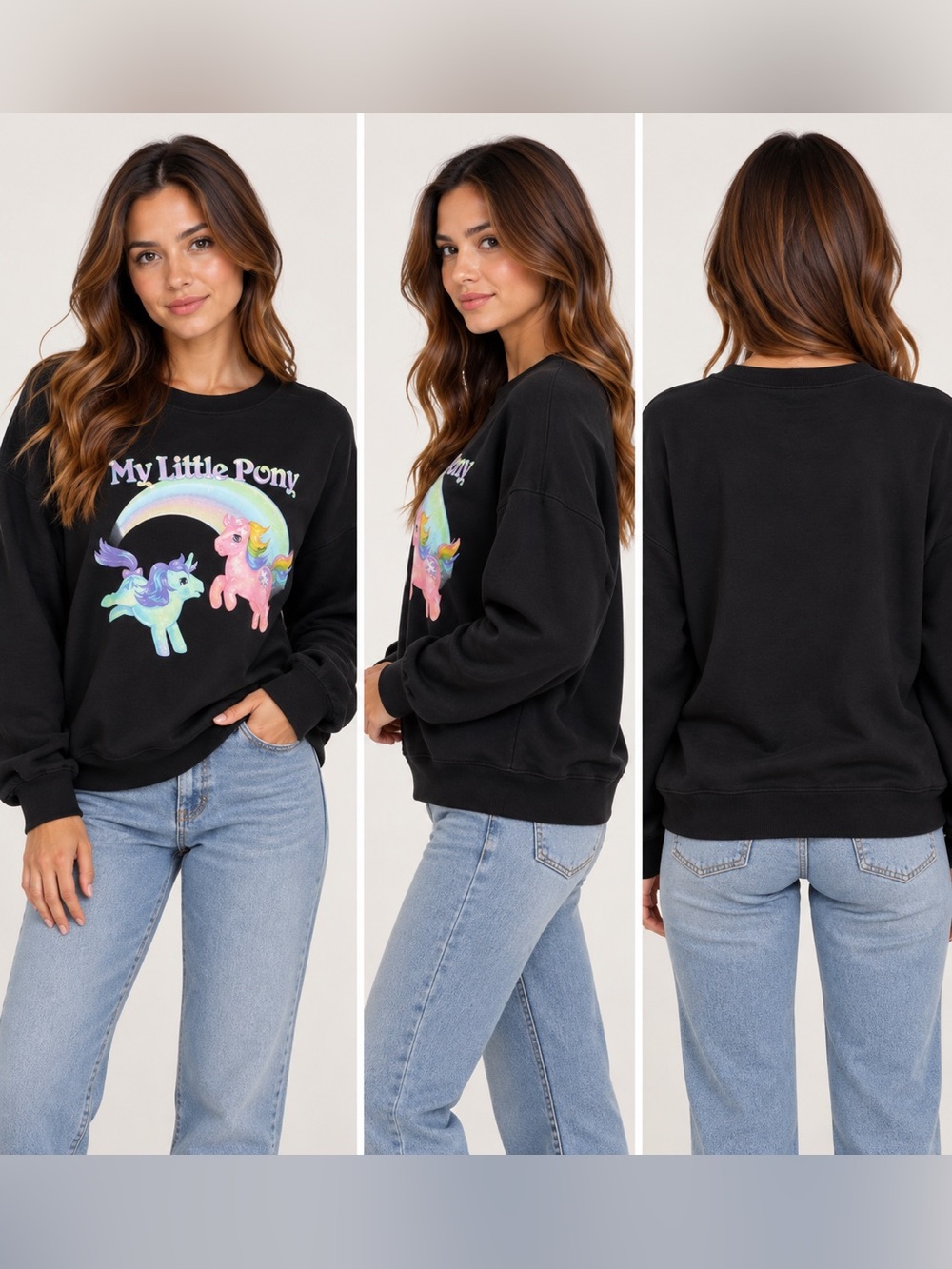 Hasbro X Divided Women’s Sweatshirt sz M Pull Over My Little Pony #F388